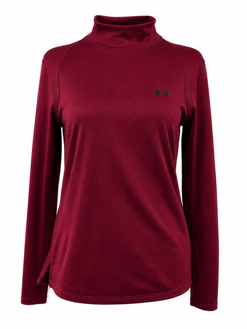 Under Armour Women's Dark Red Mock Neck Long-Sleeve Top